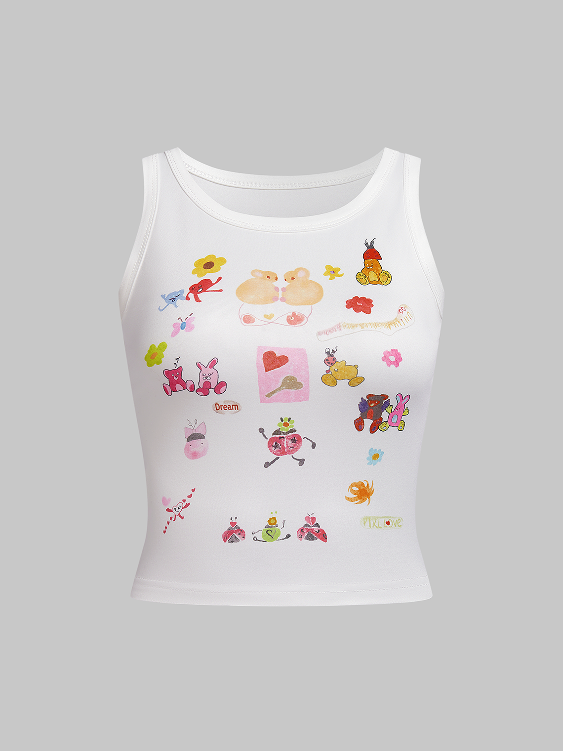 Crew Neck Painting Tank Top