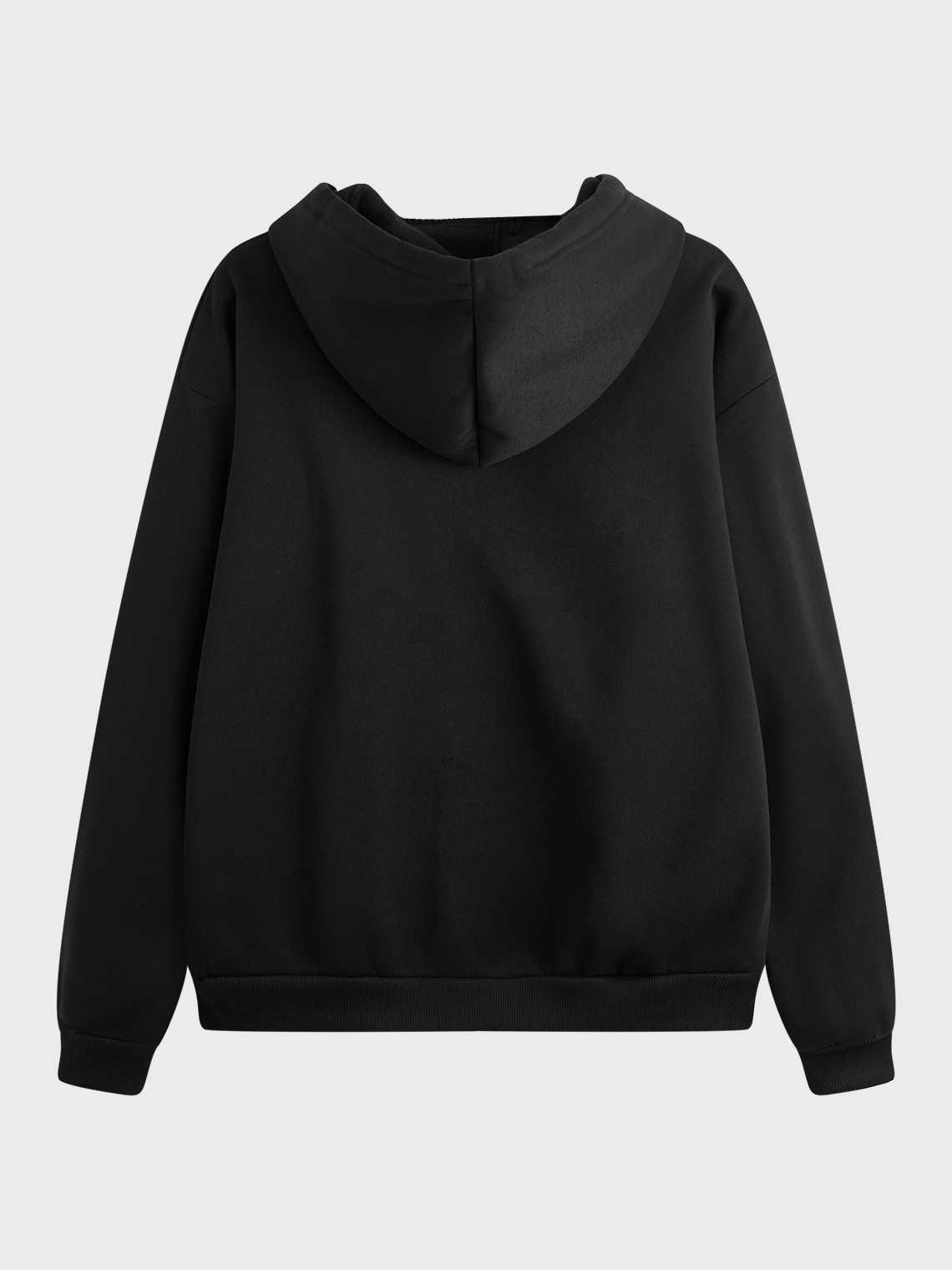 Cross Pocket Plain Long Sleeve Hoodie