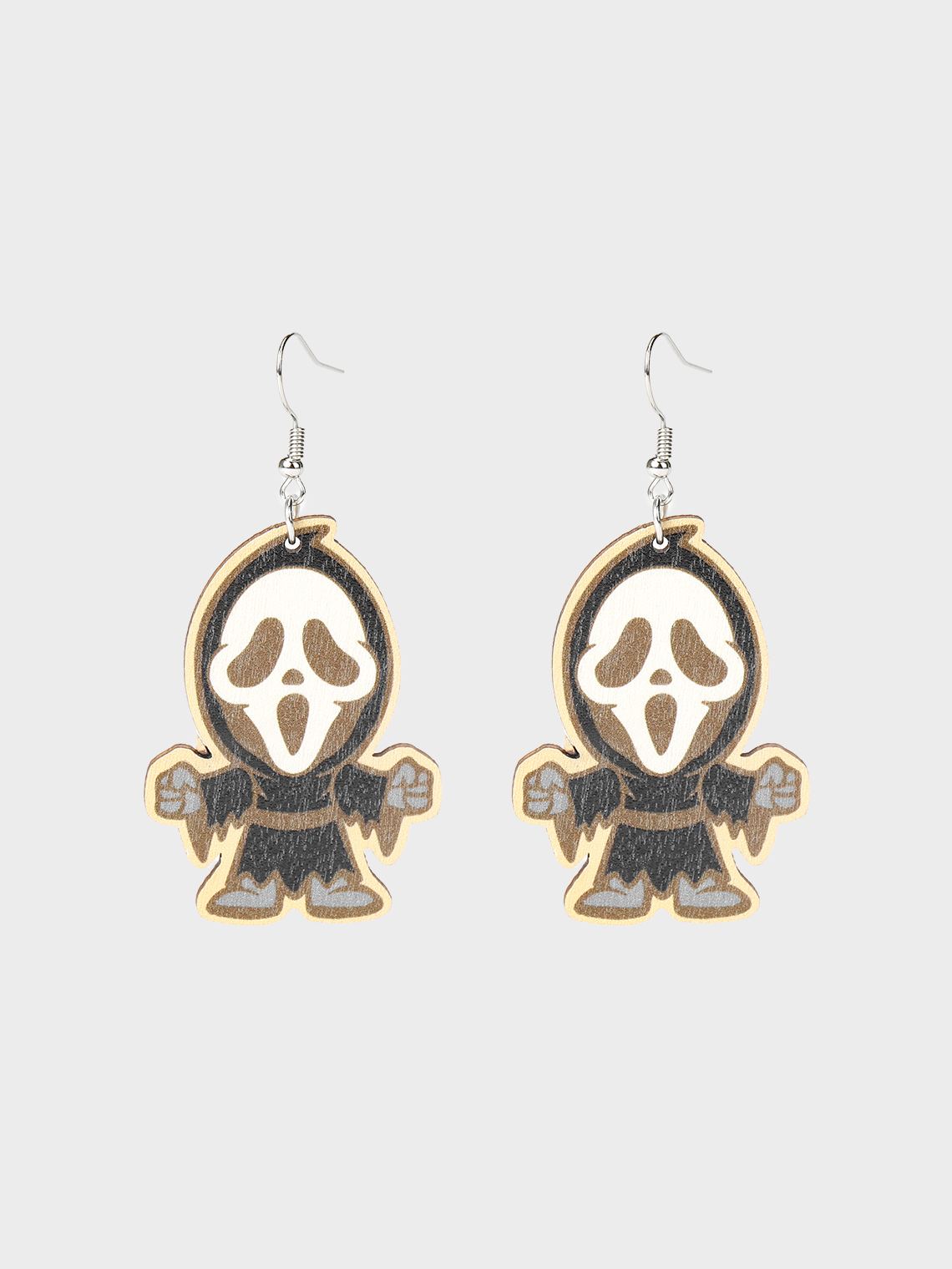 Wooden Skull Earrings