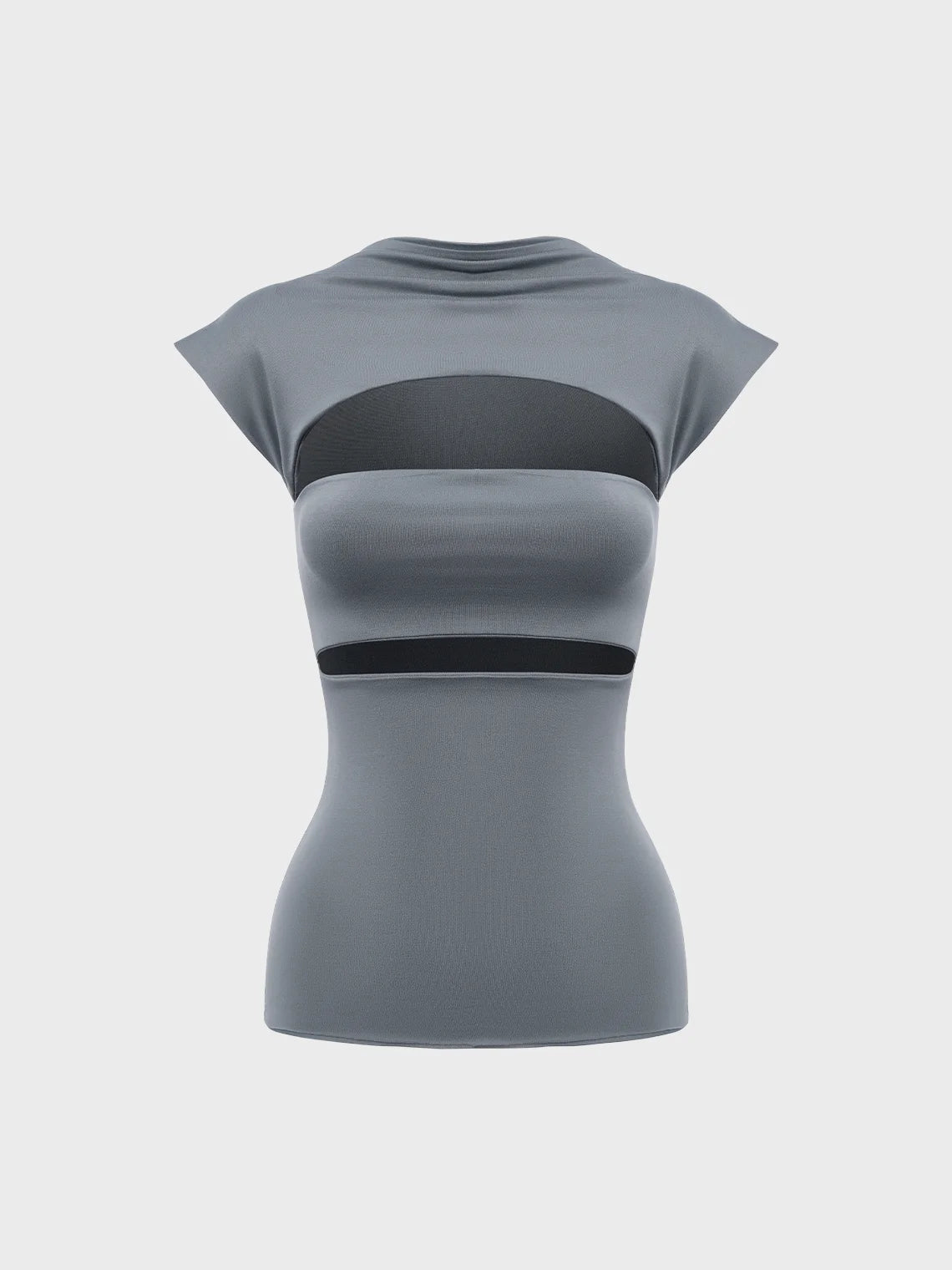 Street Gray Cut Out Top T-Shirt