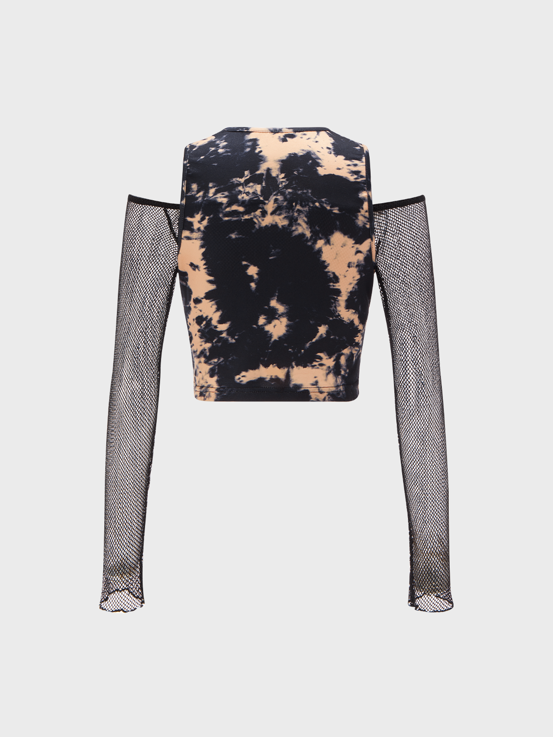 Street As Picture Tie Dye Mesh Cut Out Top Women Top