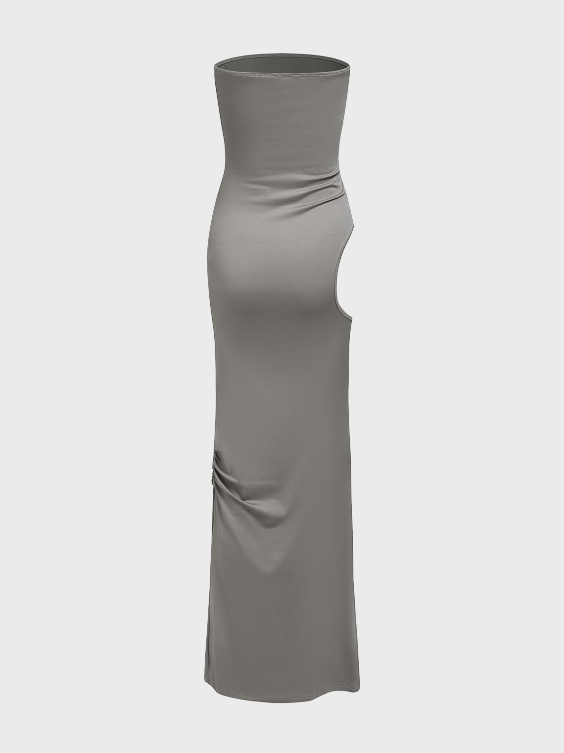 Cut Out Strapless Plain Tube Maxi Dress