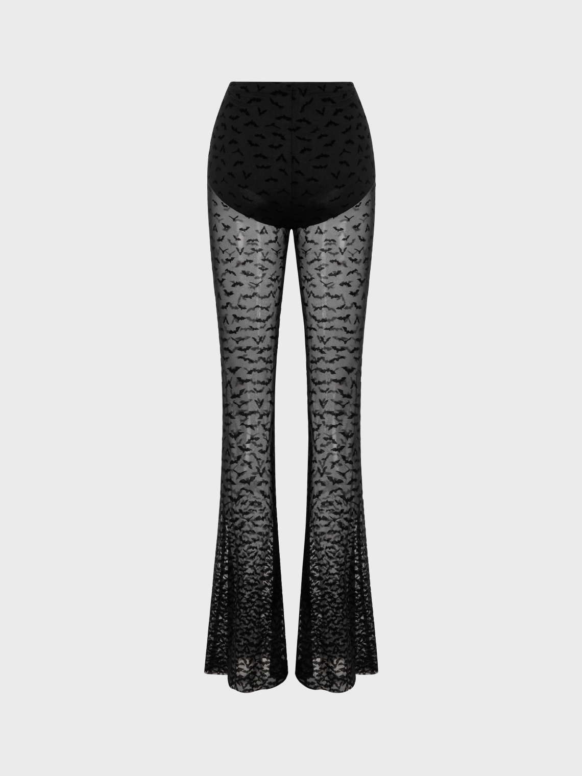 Punk Black Mesh Double Layer Halloween Bottom Pants