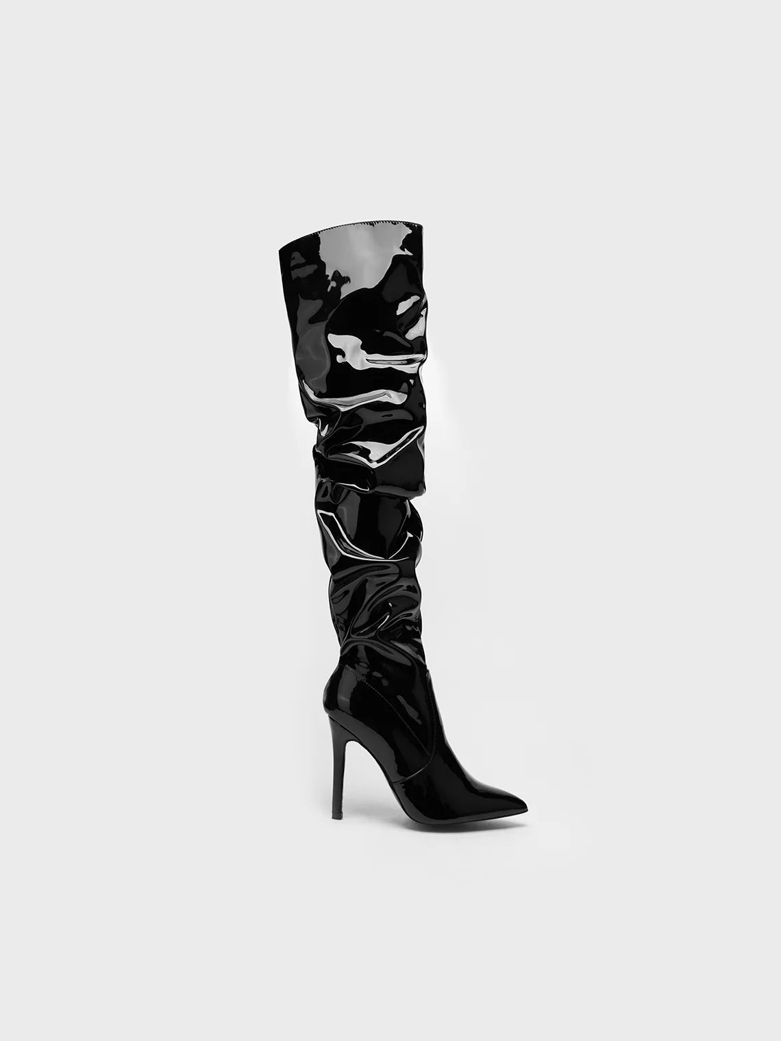 PU Thigh High Stiletto Heel Boots