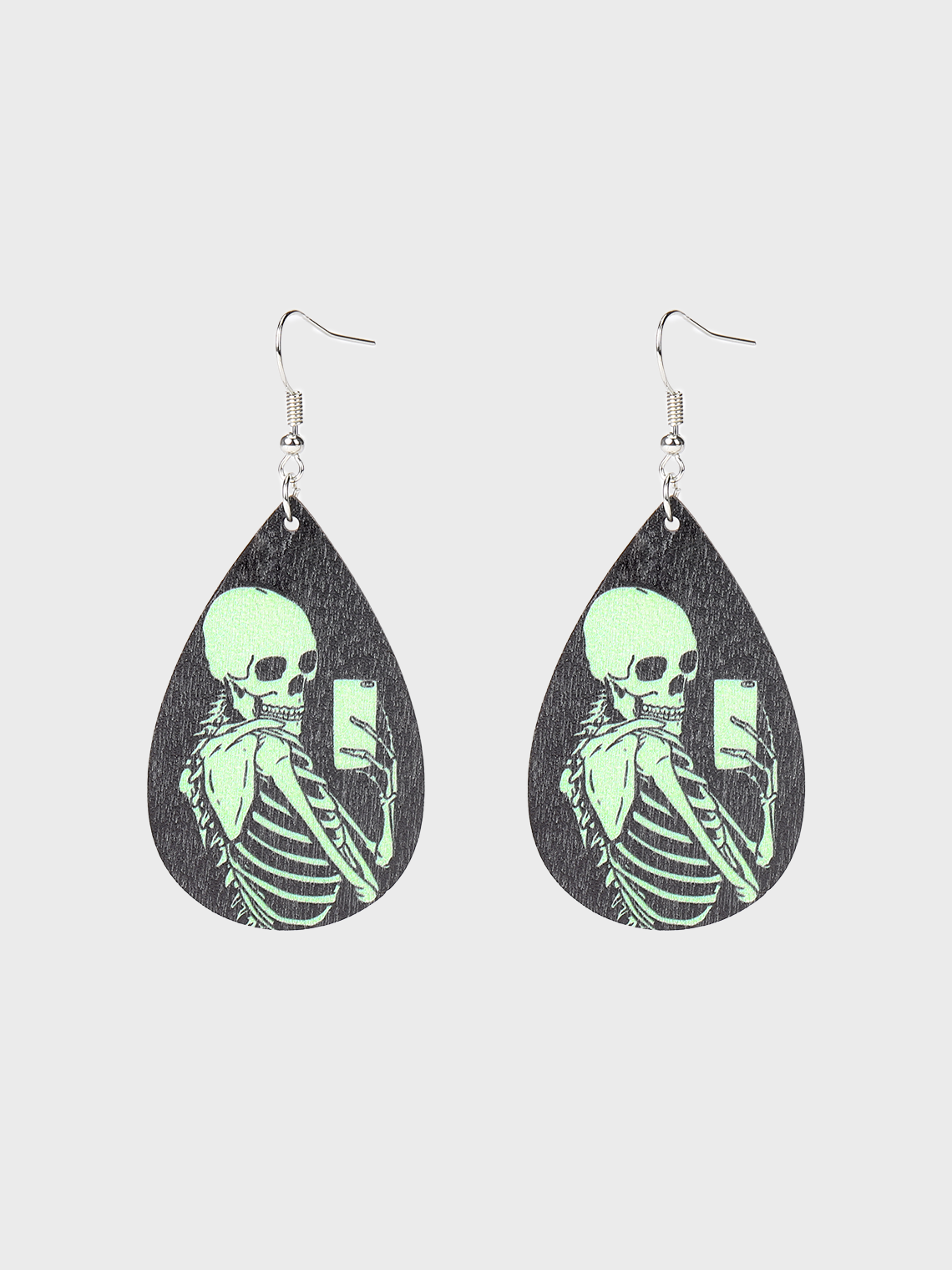 Wooden Skull Earrings