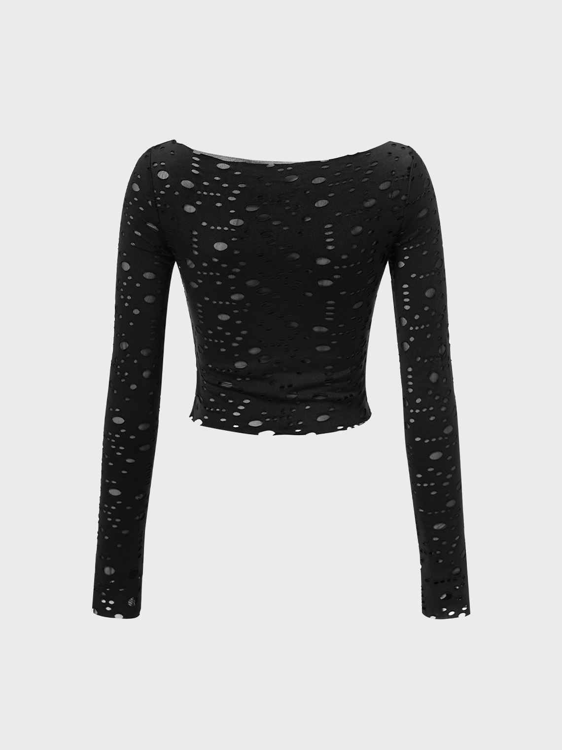 Punk Black Cut Out Top Women Top