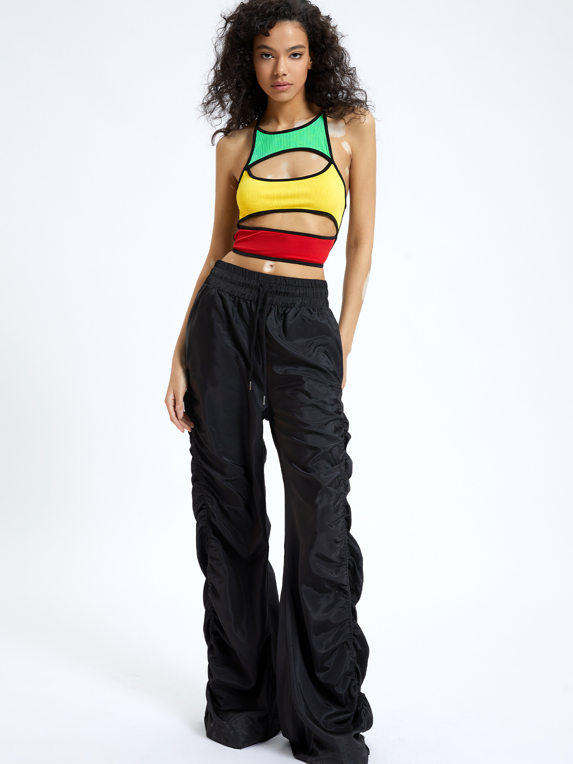 Y2k Multicolor Color block Cut out Top Tank Top & Cami