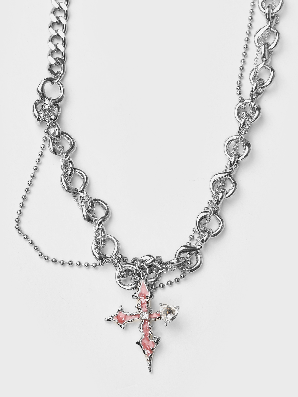 Metal Cross Abstract Necklace