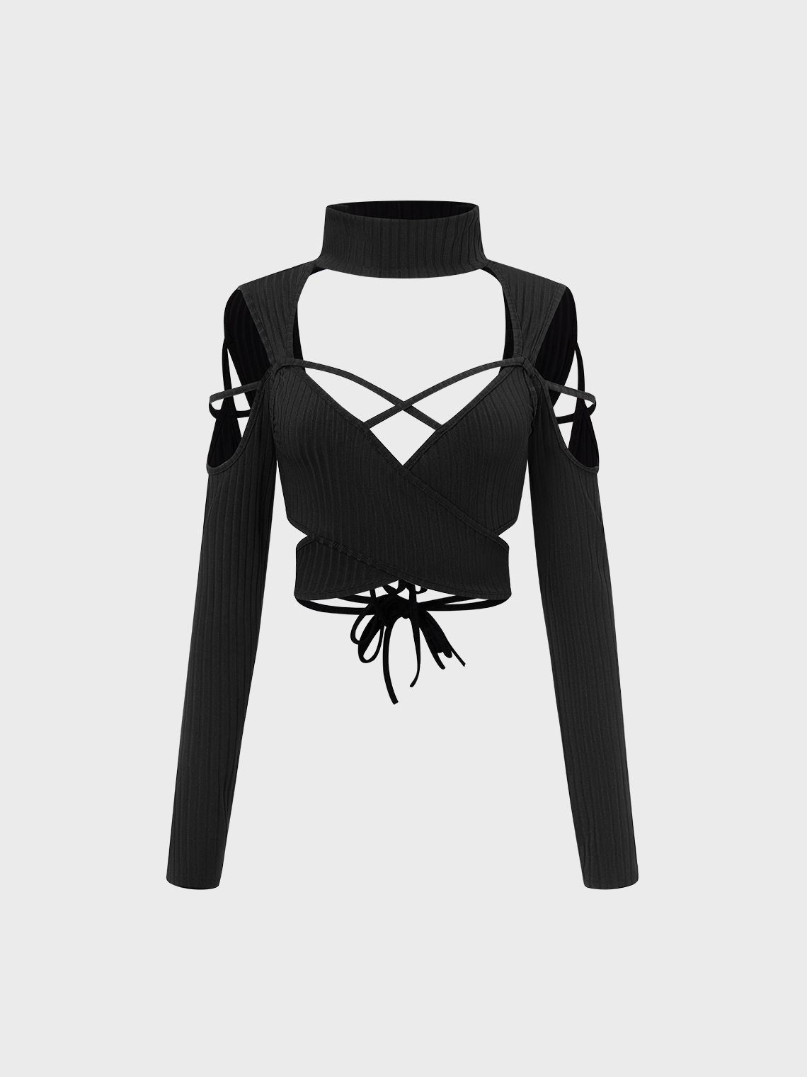 Street Black Cut Out Top Women Top