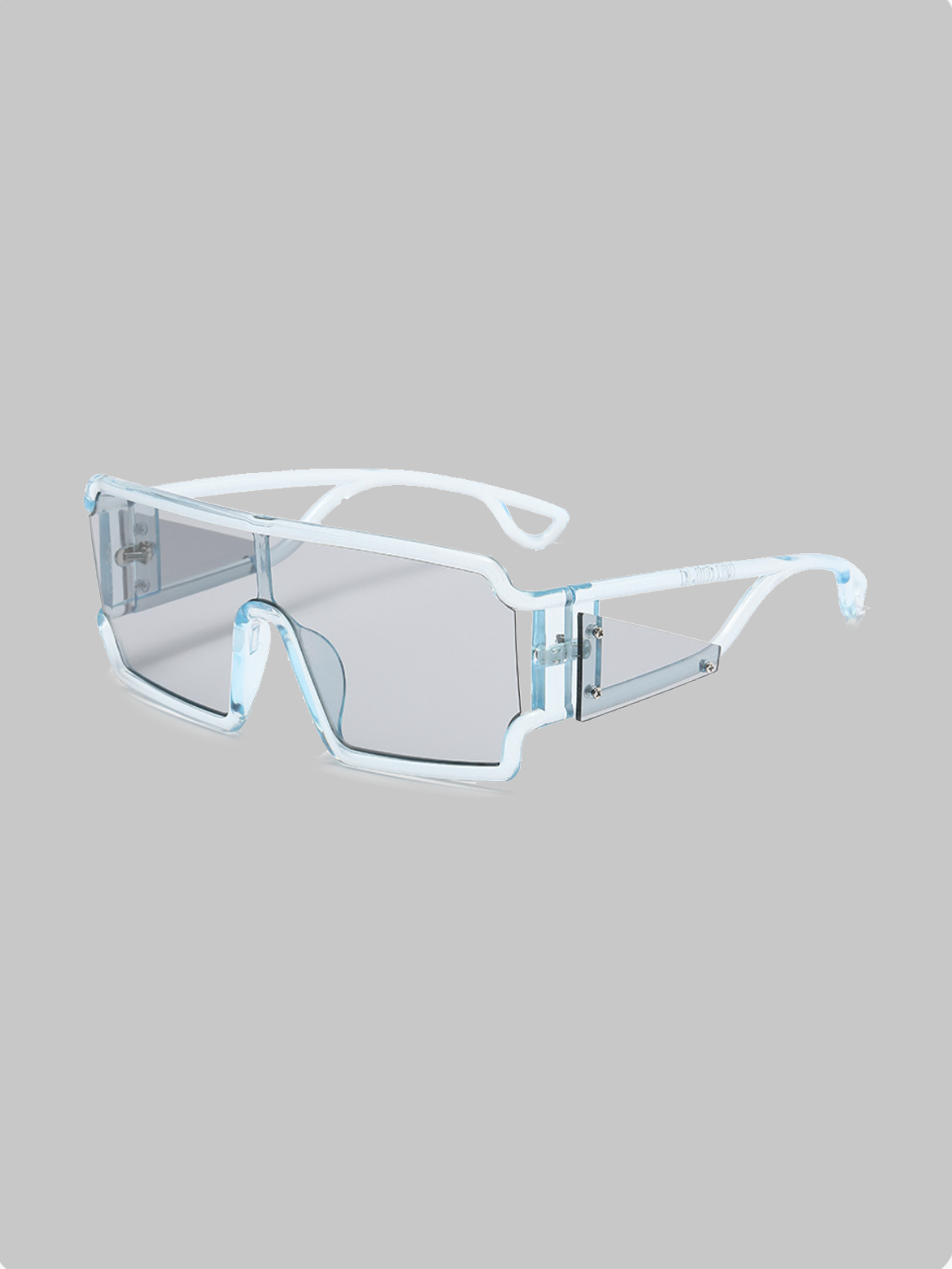 Square Frame Plastic Plain Sunglasses