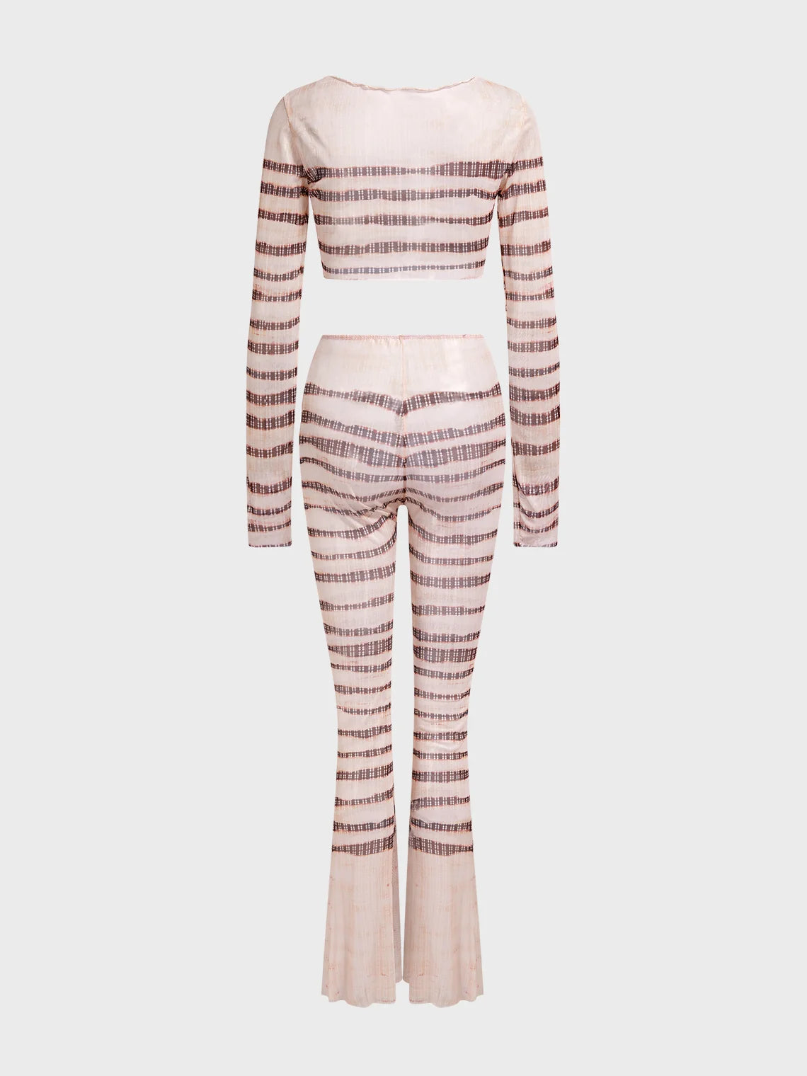 Striped Long Sleeve Top With Pants Two-Piece Set