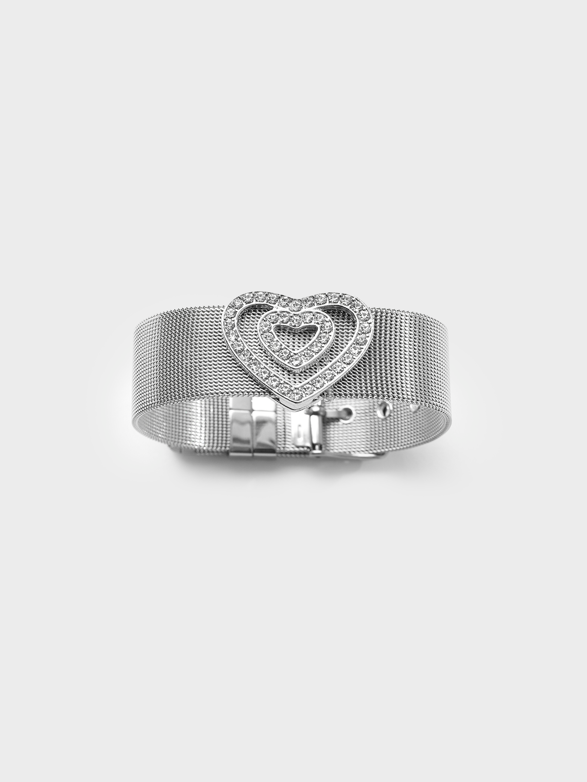 Metal Rhinestone Heart Bracelet