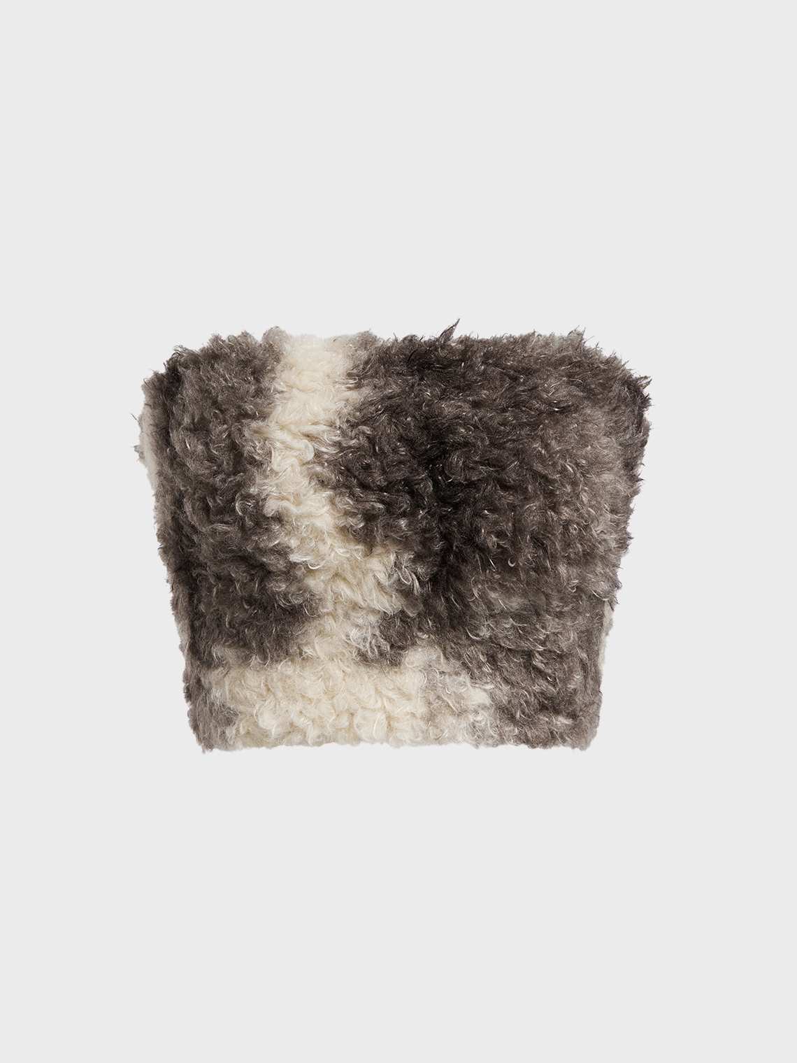 Fuzzy Faux Fur Color Block Tube Top