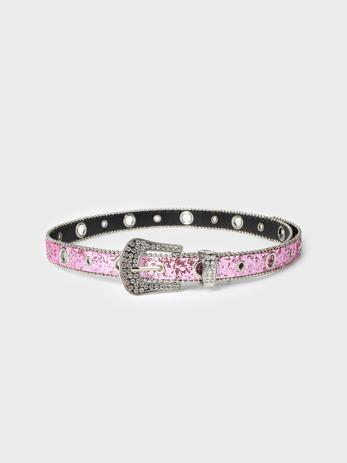 Rhinestone Decor Buckle Belt