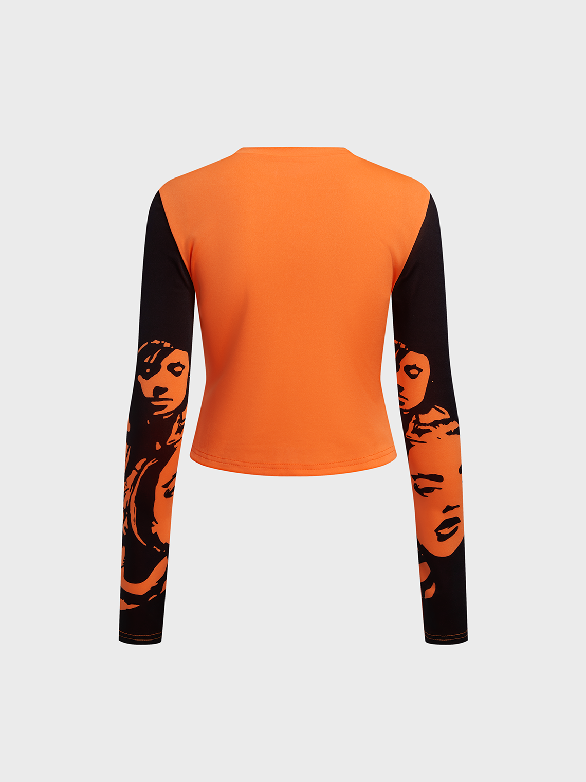 Crew Neck Figure Long Sleeve T-Shirt