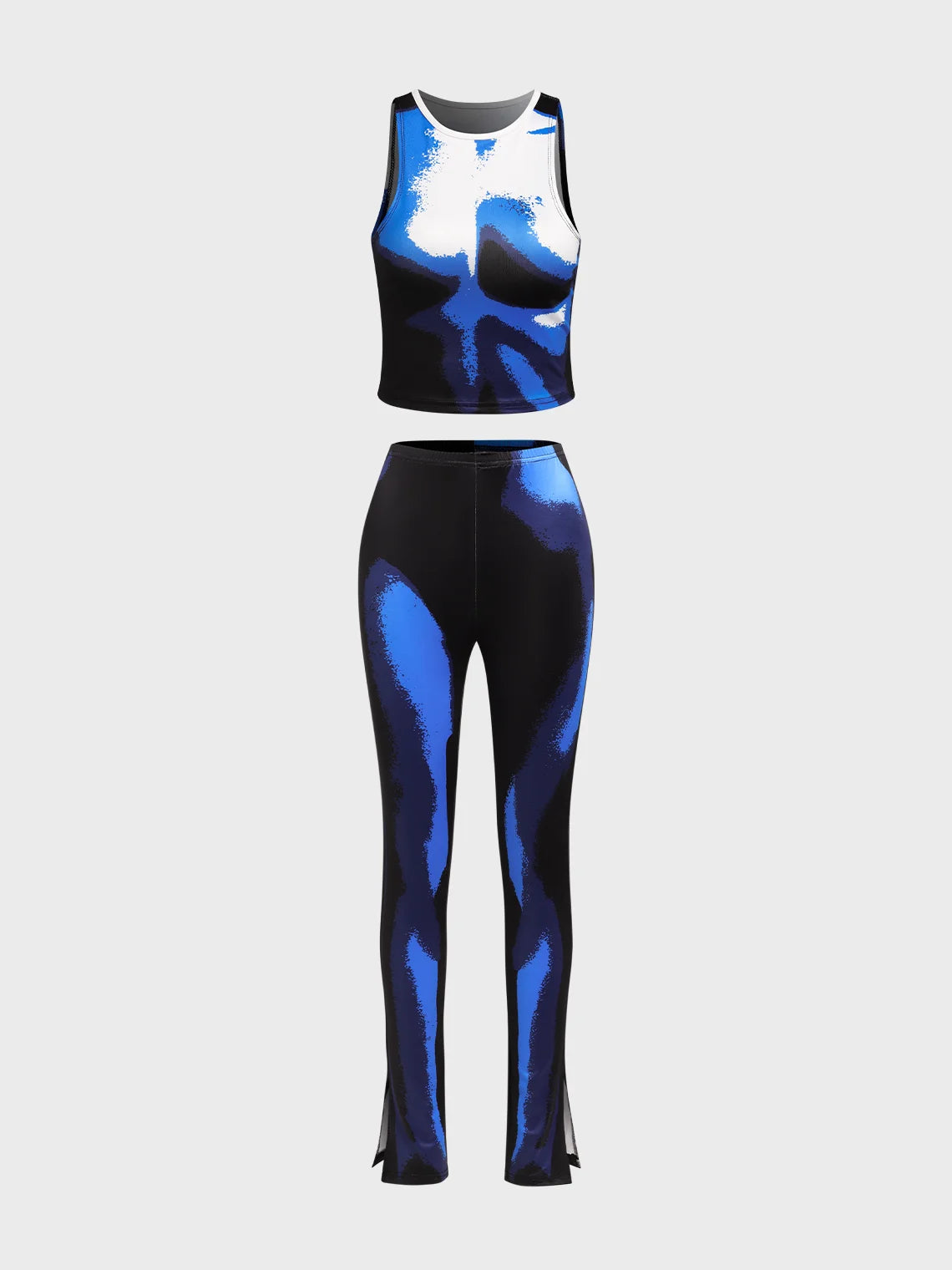 Edgy Blue Body print Two-Piece Set