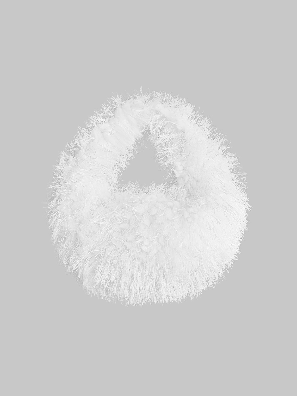 Artificial Fur Plain Clutch Bag