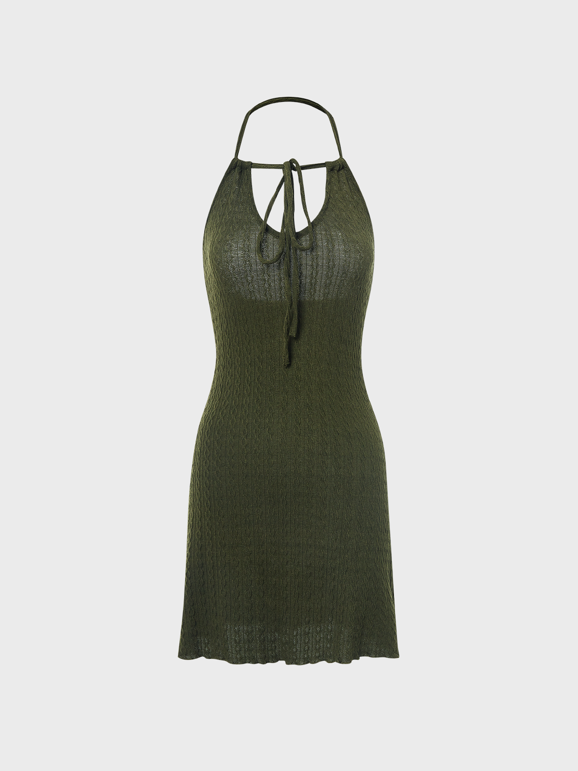 Y2k Green Lace up Knit wear Dress Mini Dress