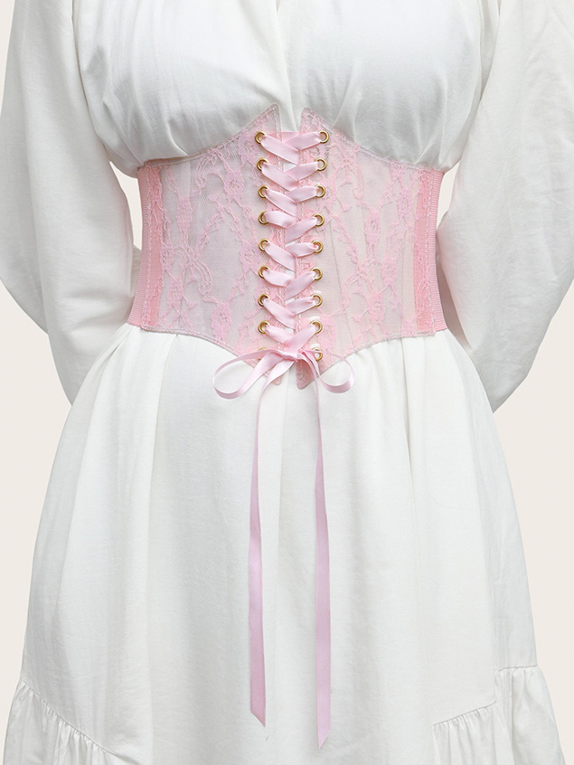 Lace Up Plain Corset Belt