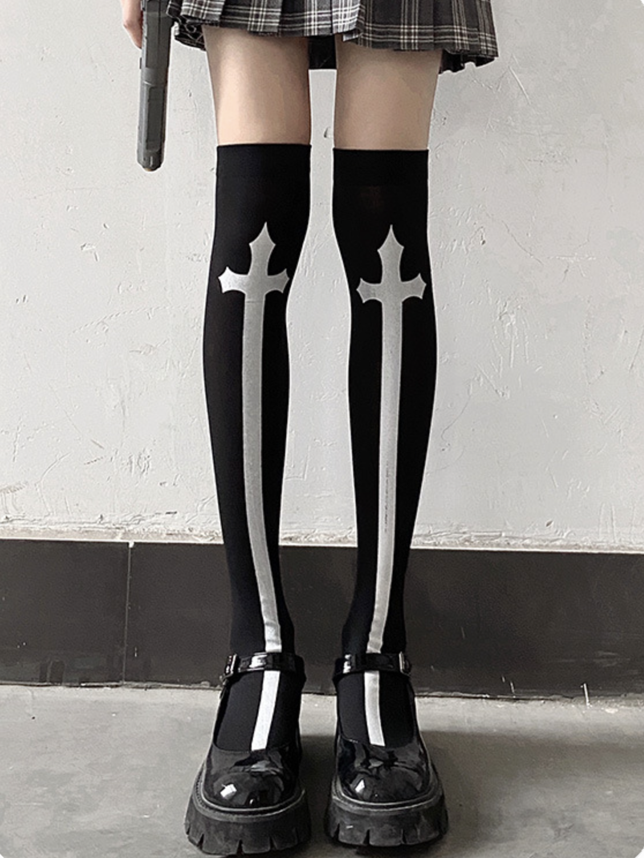 Over The Calf Cross Tights