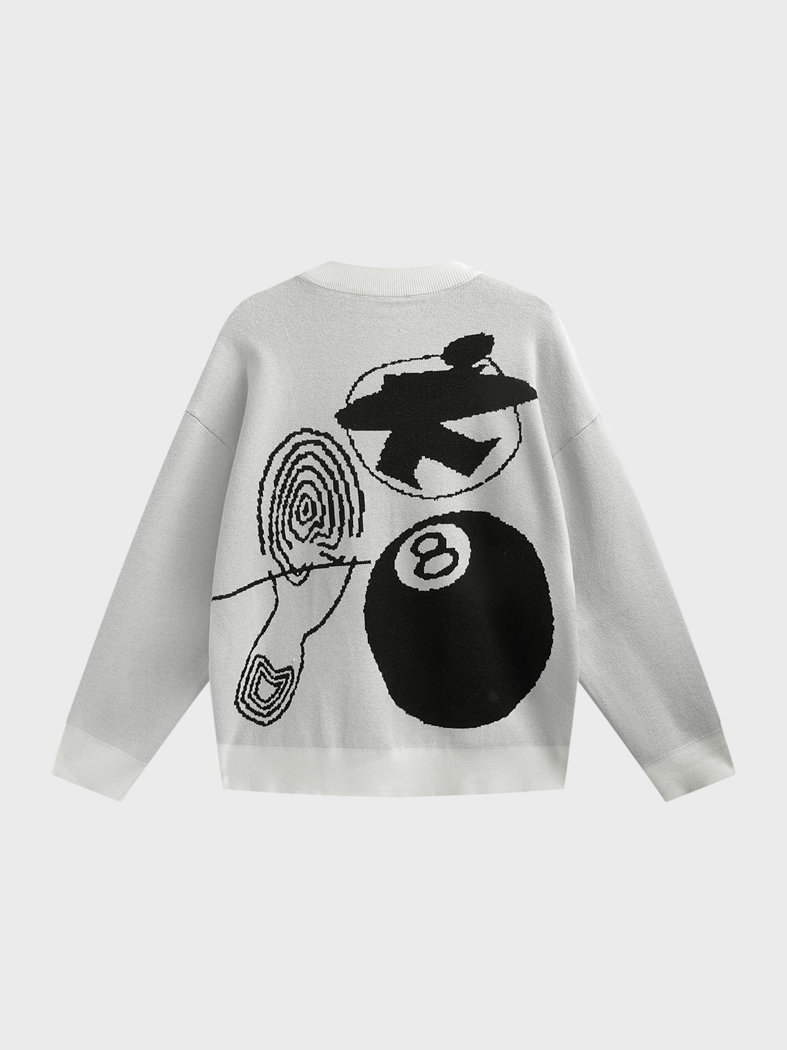 Crew Neck Painting Long Sleeve Sweater