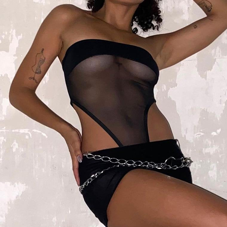 Y2k Black Bodysuit