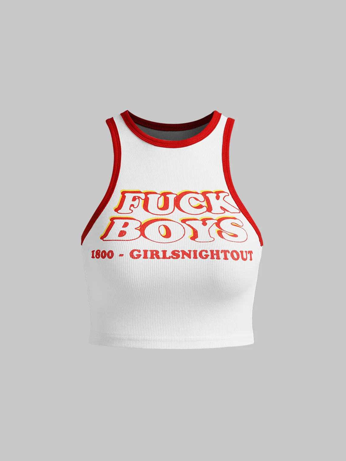 Letter Crew Neck Text Letters Tank Top