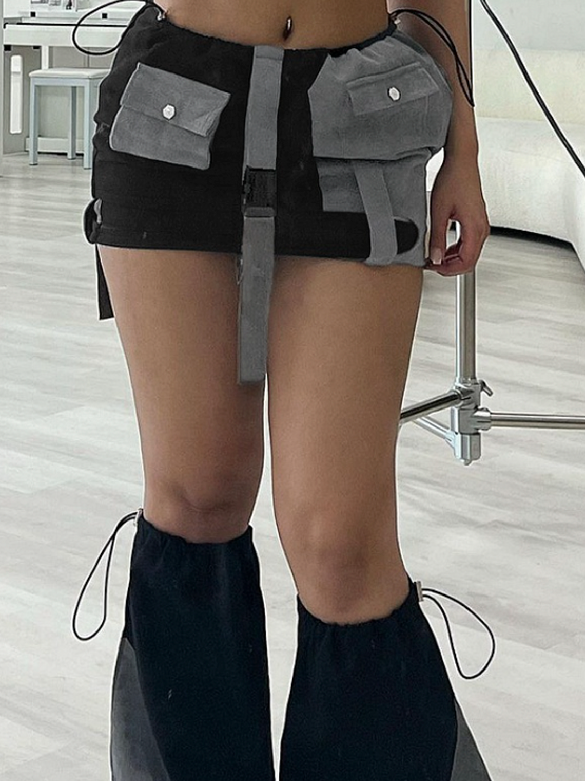 Color Block Short Skirt