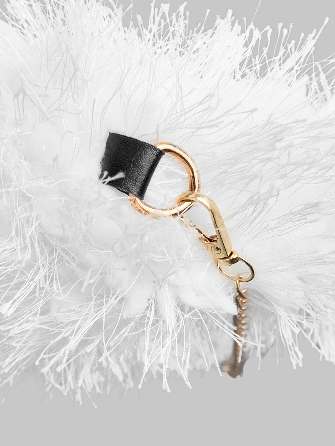 Artificial Fur Plain Clutch Bag