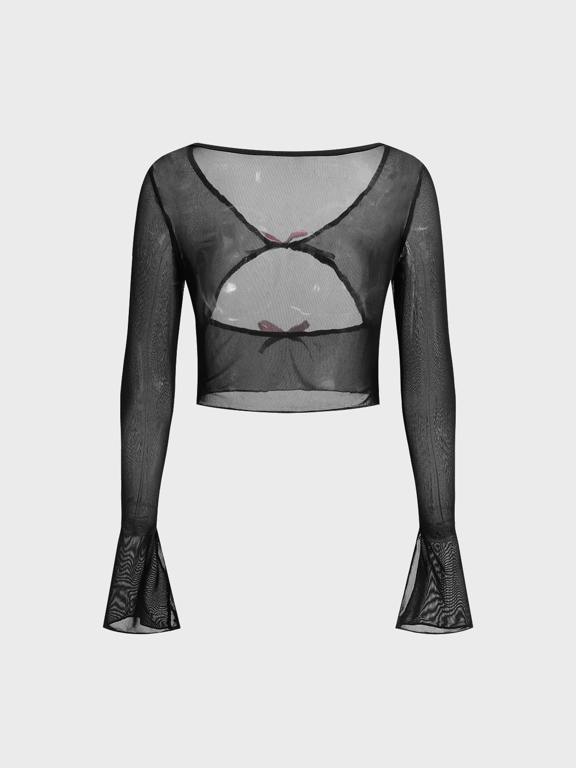 Y2k Black Cut out Color block Mesh Top Women Top