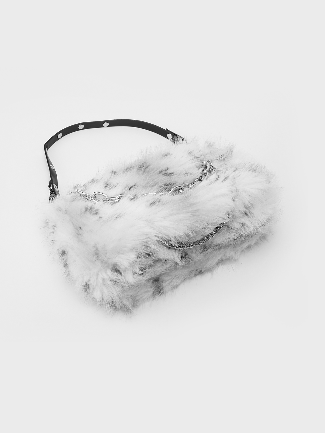 Shearling Tie-Dye Pattern Shoulder Bag