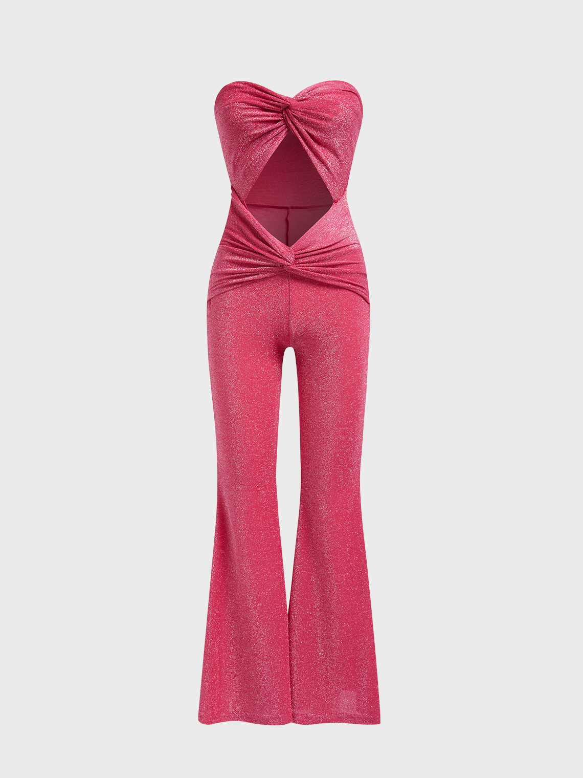 Cut Out Glitter Tube Jumpsuit