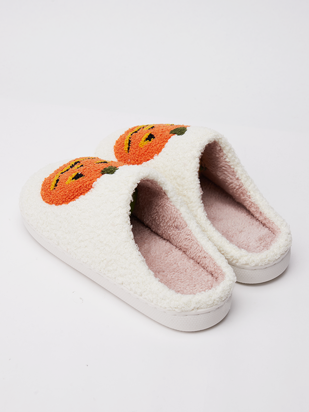 Cotton Autumn Color Block Fluffy Slippers