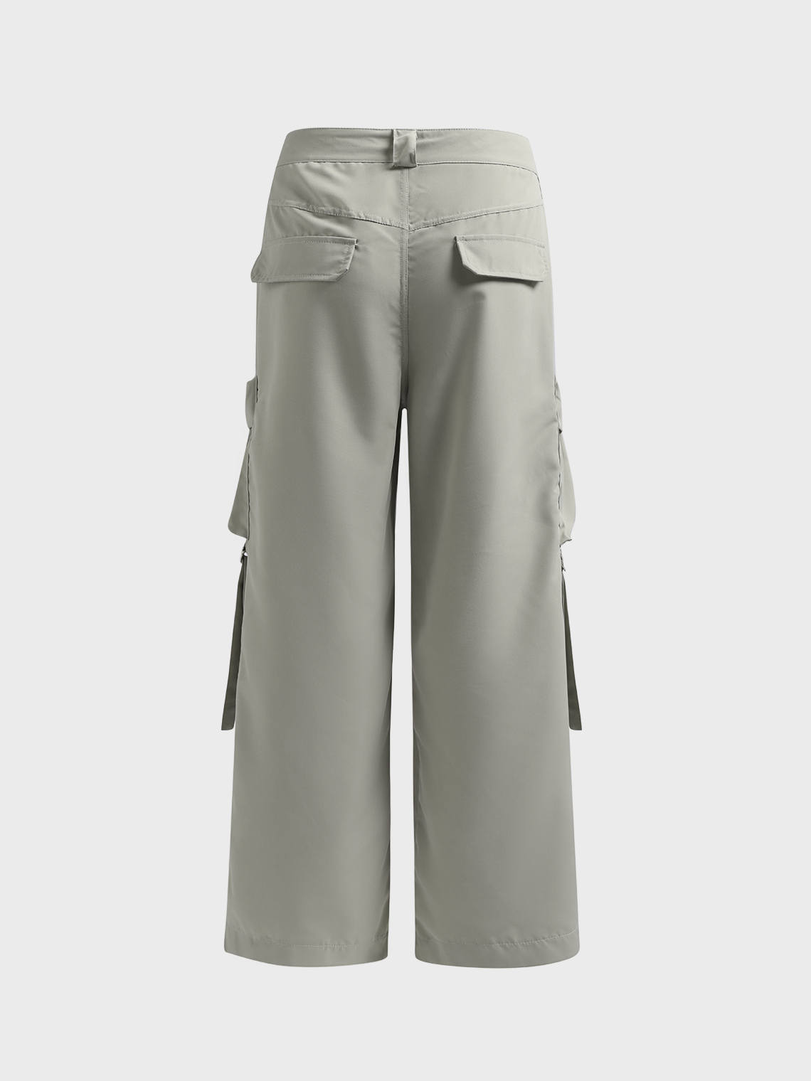 High Waist Plain Pocket Cargo Pants