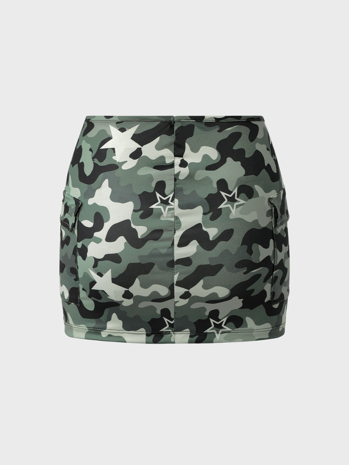 Street Army Green Camo Pockets Bottom Skirt