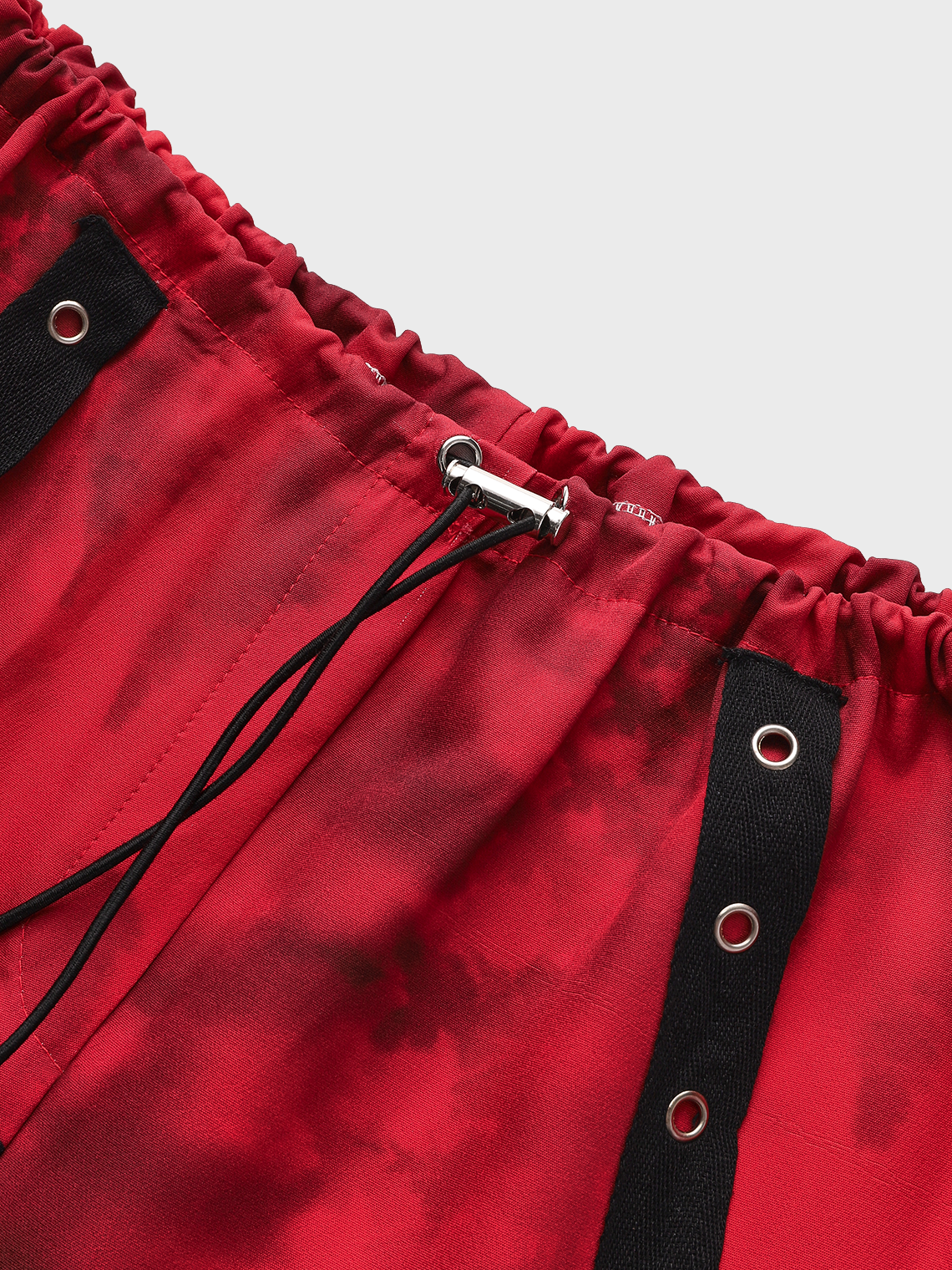 Punk Red Graffiti Removable Straps Cargo Halloween Bottom Pants