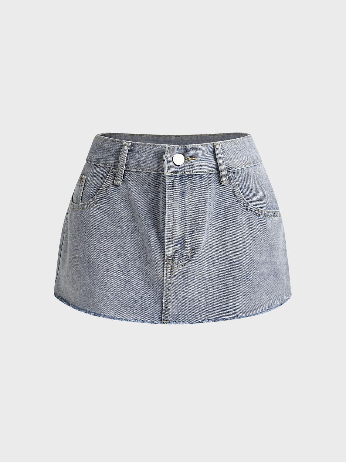 Plain Short Denim Skirt