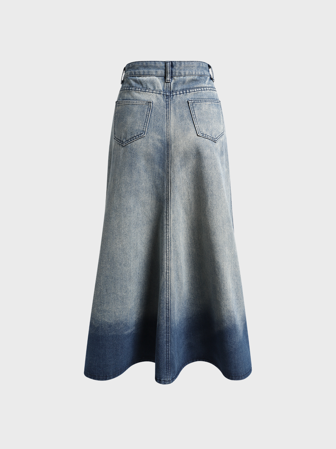 Street Blue Slit Denim Bottom Skirt