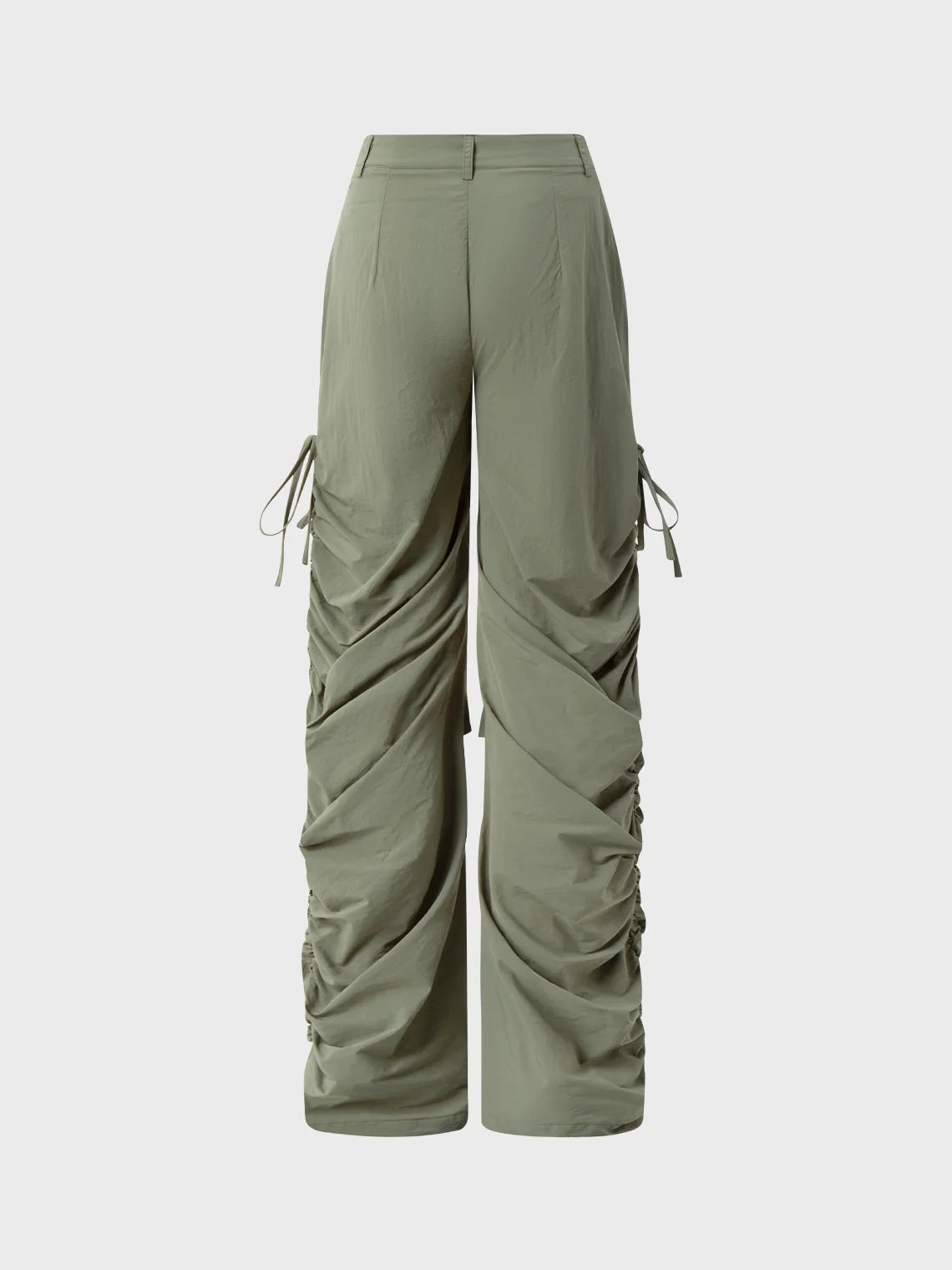 Street Taupe Wrinkled Cargo Bottom Pants