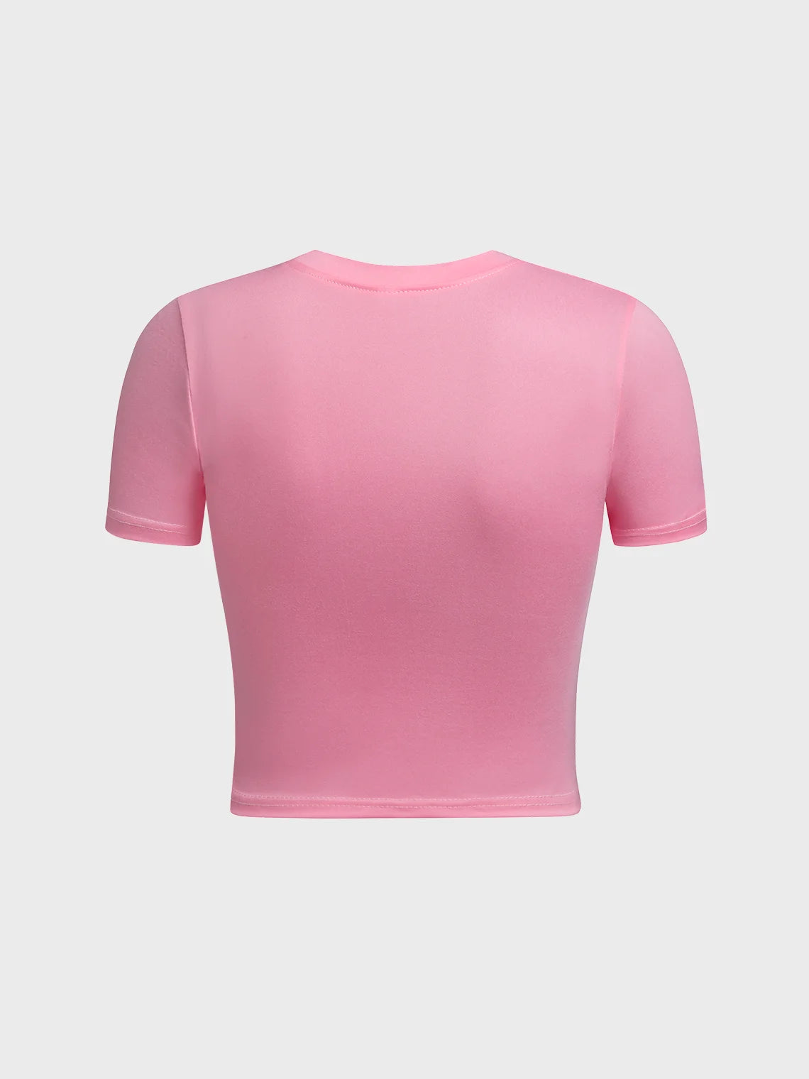 Y2k Pink Graphic Basic Top T-Shirt