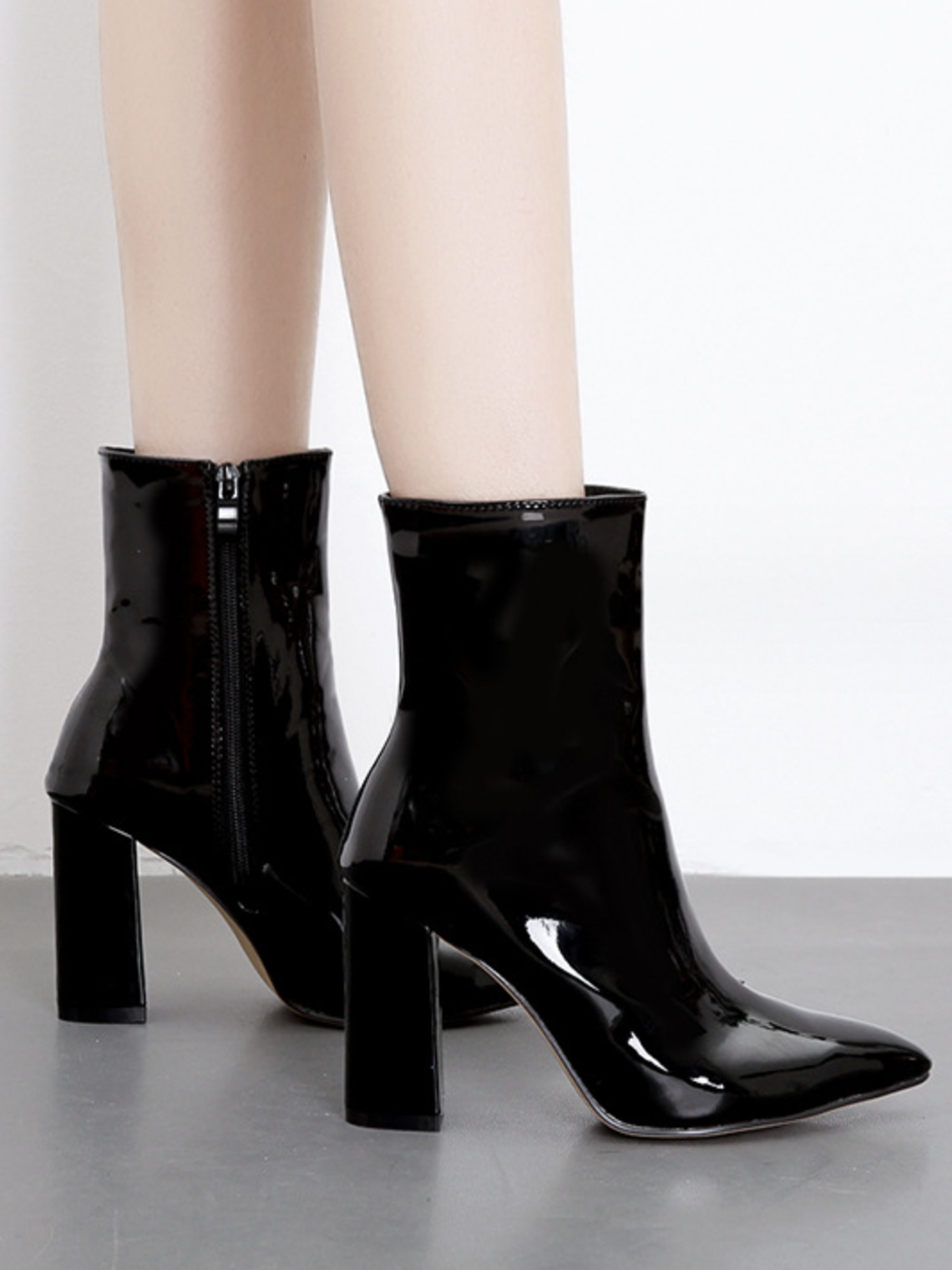 PU Sliver Autumn Plain Boots