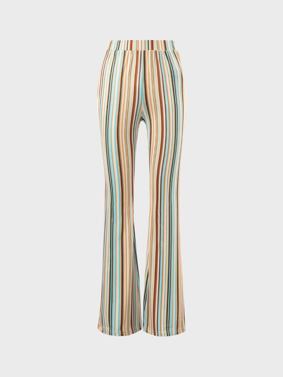 Y2K Basics Multicolor Striped Flare Vocation Bottom Pants