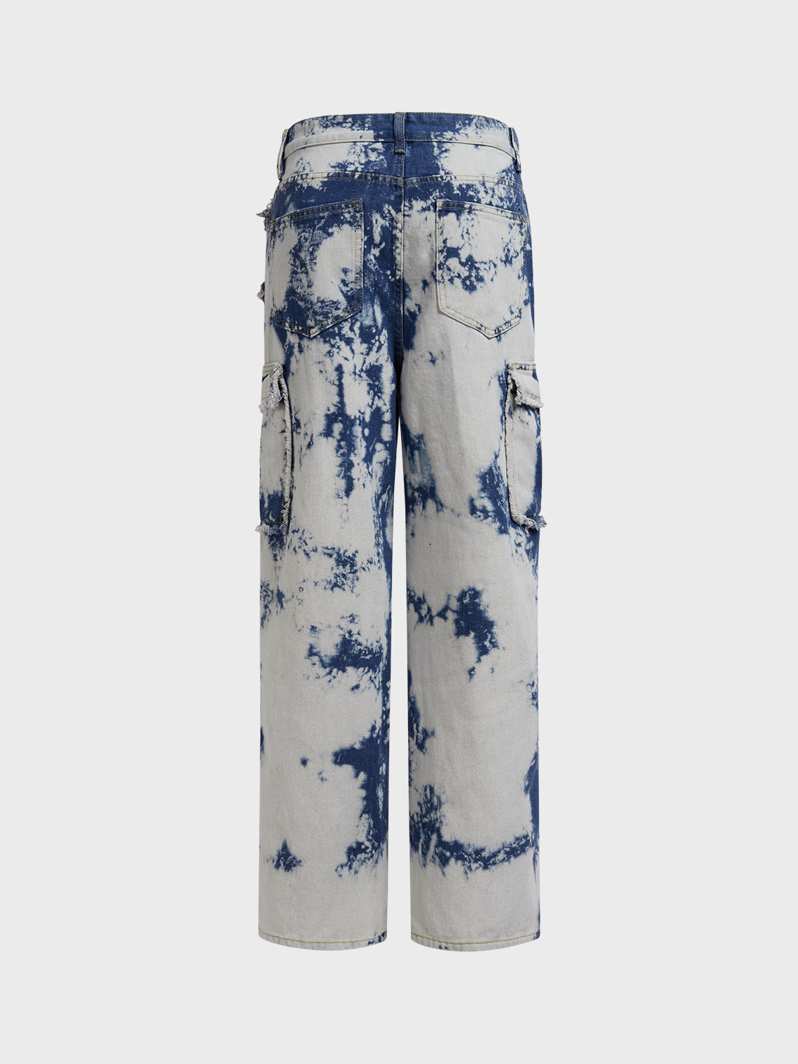 Denim Tie-Dye Pattern Straight Jeans