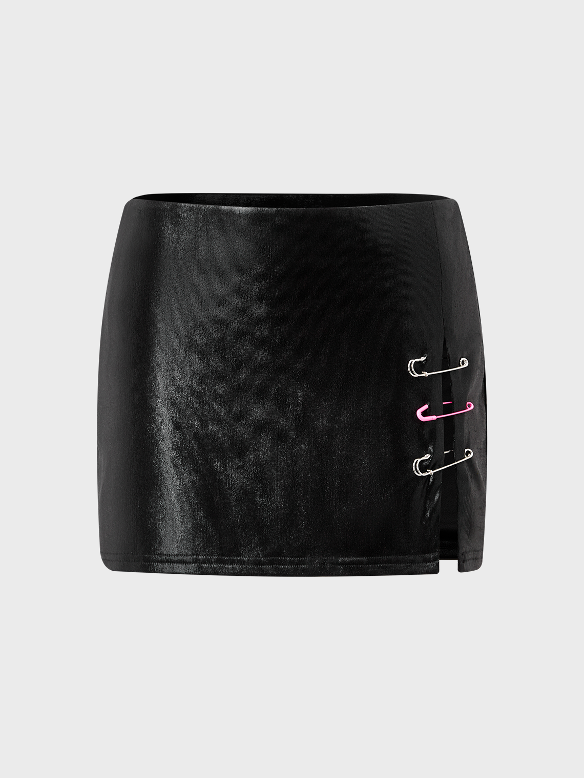 Street Black Side Slit Bottom Skirt