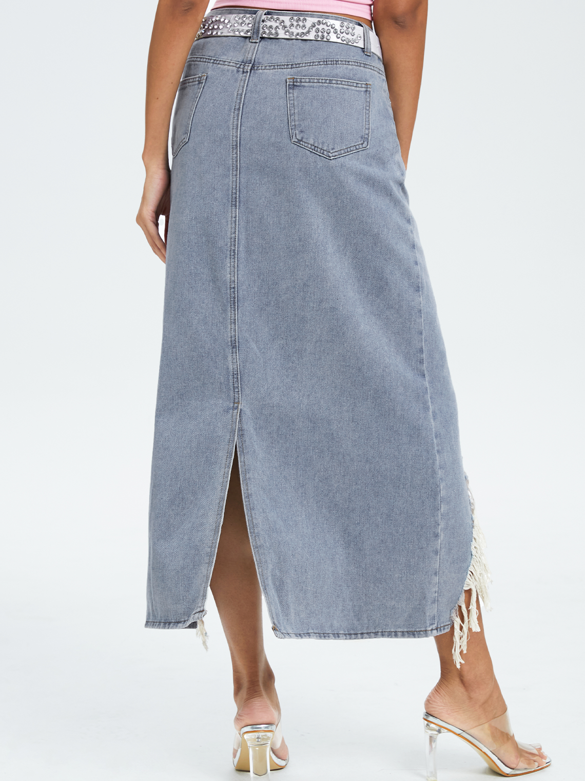 Street Blue Vintage Denim Bottom Skirt