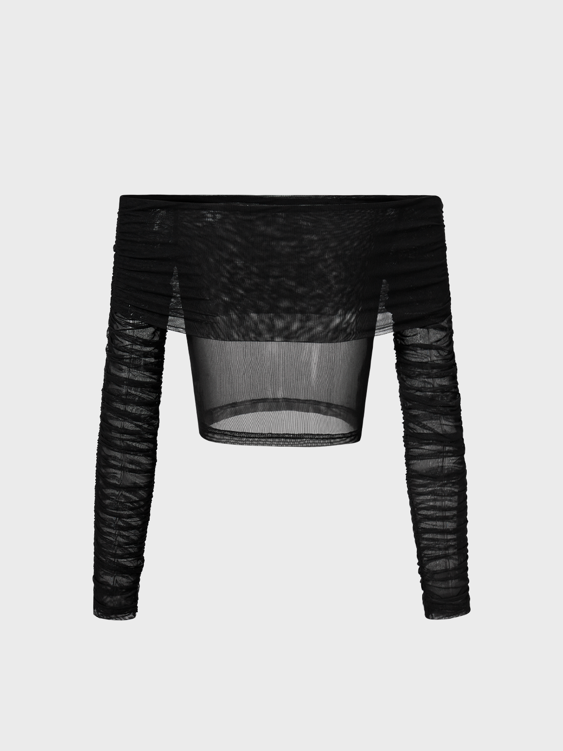 Street Black Mesh Top Women Top