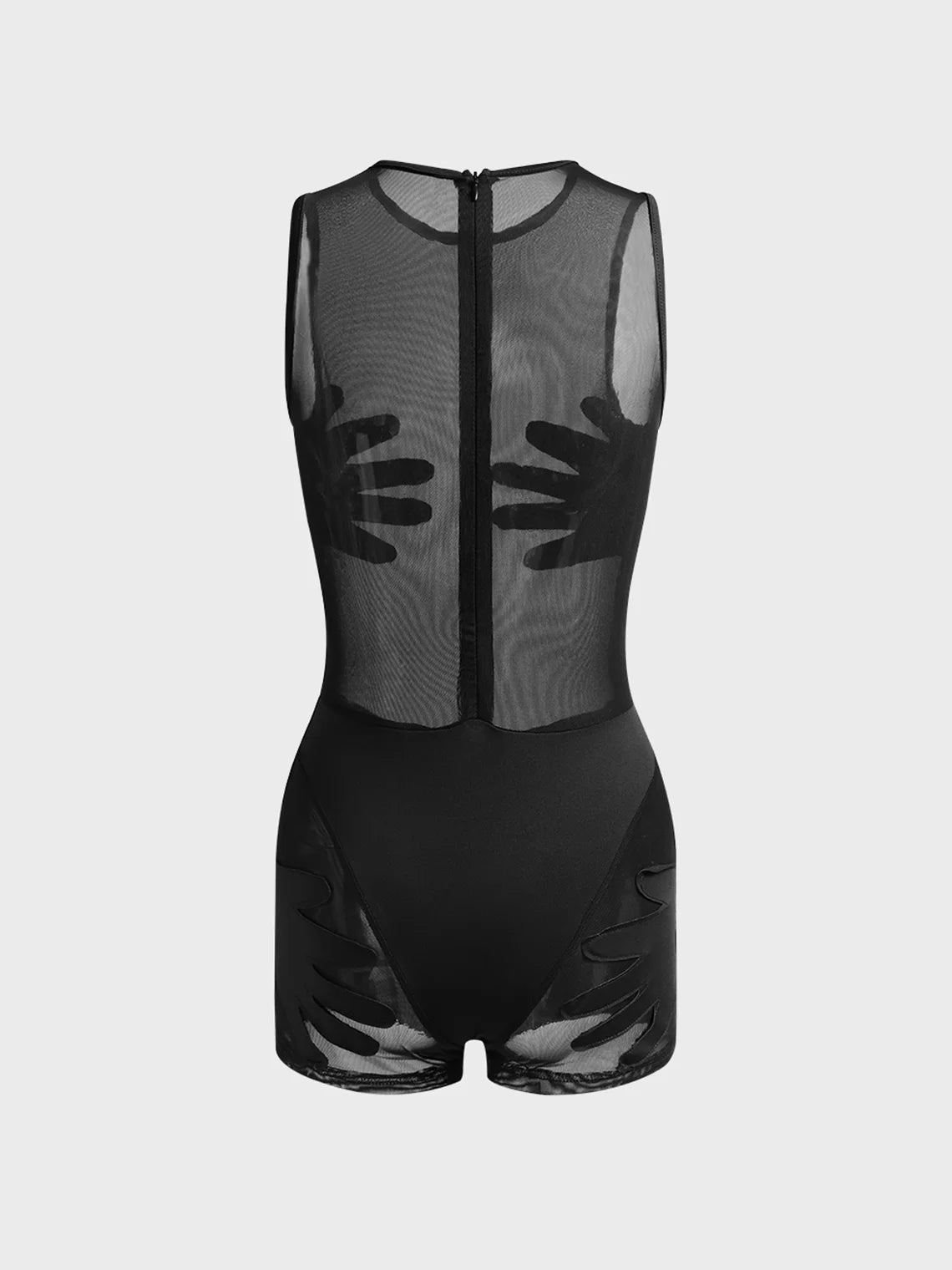 Edgy Black Hand print Romper