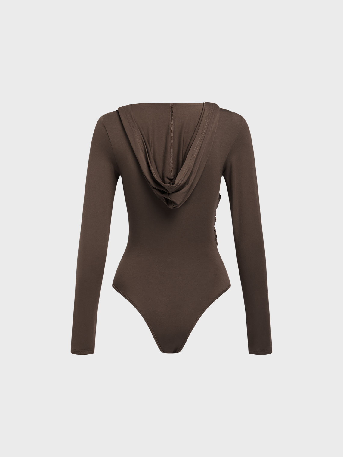 Hooded Plain Long Sleeve Bodysuit