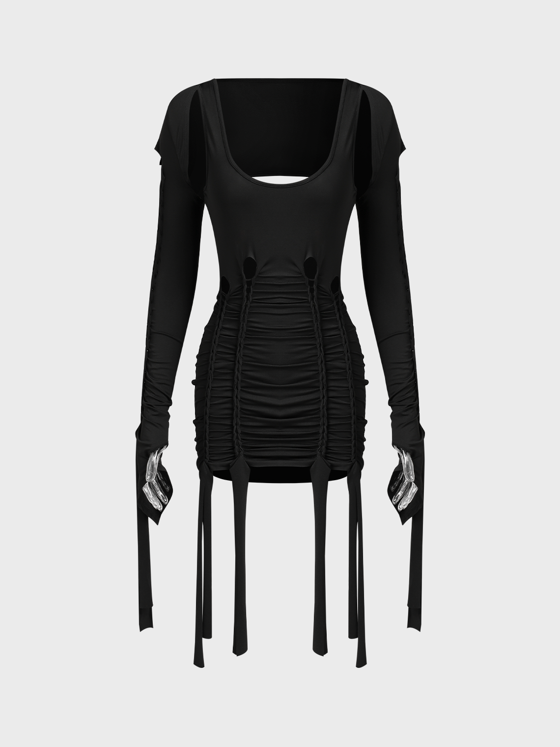 Punk Black Cut out Dress Mini Dress