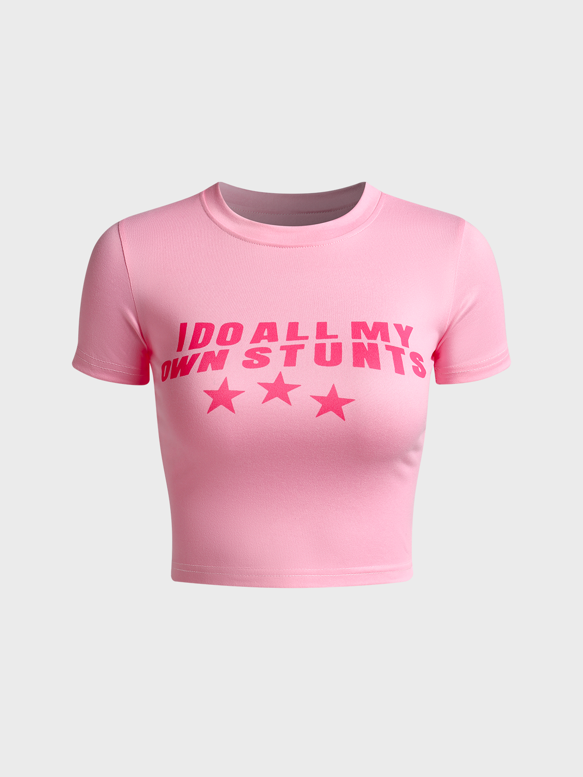 Y2k Pink Letter Star Top T-Shirt